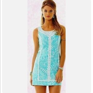 Lilly Pulitzer Shorely Blue Sea Cups Blue Macfarlane Shift Dress